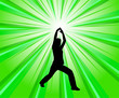 woman exercise on the abstract background - vector