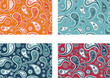 Set of four vector retro seamless indian paisley patterns