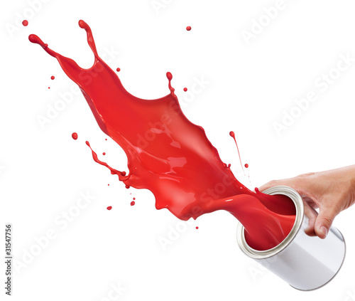Photo: splashing red paint splashing red paint