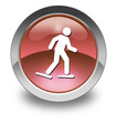 Red Glossy Pictogram "Snowshoeing"