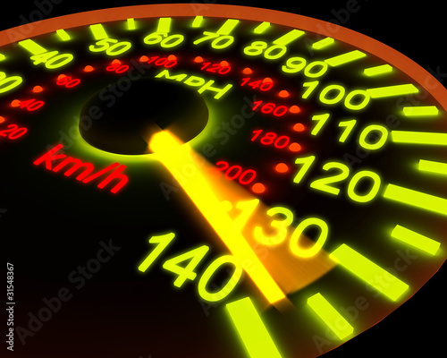 Illustration: Illustration of a speedometer. Illustration of a speedometer.