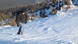 hiking in snowy mountain hiking in snowy mountain