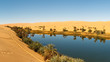 Umm al-Ma Lake - Desert Oasis, Sahara, Libya Umm al-Ma Lake - Desert Oasis, Sahara, Libya