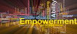 Empowerment is bone background concept glowing