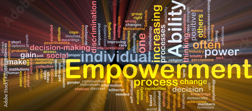 Illustration: Empowerment is bone background concept glowing Empowerment is bone background concept glowing