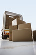 Boxes waiting to be loaded onto truck