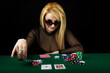 Sexy Woman Playing Poker