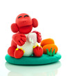 Monkey smiling made from child's play plasticine