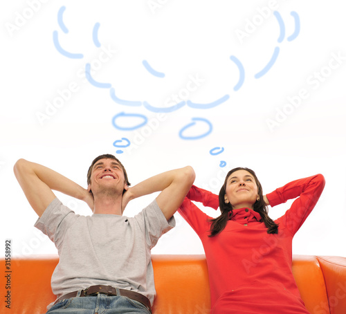 Photo: young couple dreaming young couple dreaming