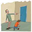 Cartoon of Dad scolding his son