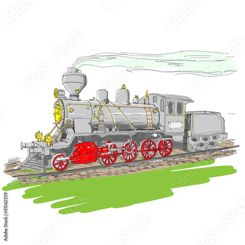 Vektor: Steam train. Steam train.