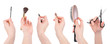 Hairdresser Salon Makeup Tools on White