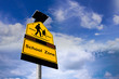 Schools Sign On Blue Sky Background