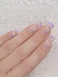 Airbrushnails - Farbverlauf flieder weiss Ornamente