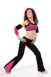 Zumba teacher in stretch pose