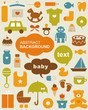 Set of beautiful baby icons