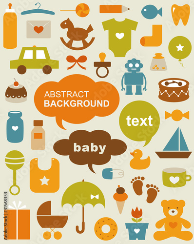 Vector: Set of beautiful baby icons Set of beautiful baby icons