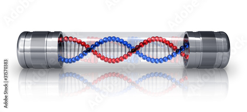 Illustration: DNA molecule in hermetic capsule DNA molecule in hermetic capsule
