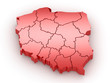 Three-dimensional map of Poland. 3d
