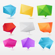Abstract origami speech bubble vector background