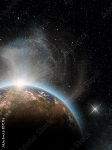 Illustration: a Space scenario - Earth in the space a Space scenario - Earth in the space