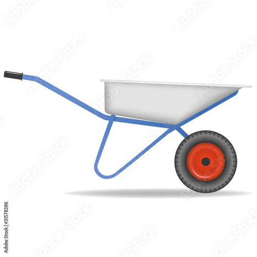 Vector: Cartoon wheelbarrow. Cart for dirt. Cartoon wheelbarrow. Cart for dirt.