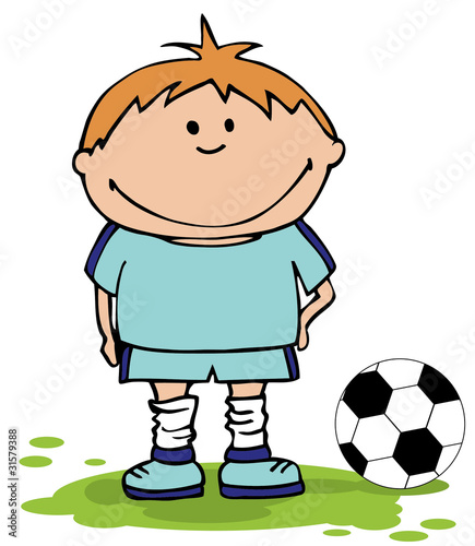 Vektor: Boy playing soccer . Football Background Boy playing soccer . Football Background