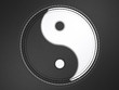 Ying yang stitched symbol on leather