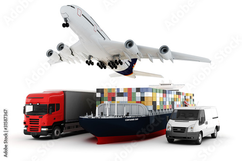 Illustration: 3d world wide cargo transport concept 3d world wide cargo transport concept