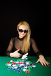 Sexy Blond Playing Poker