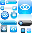 Eye blue high-detailed icons.
