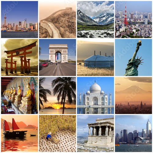 Photo: Collage voyage autour du monde Collage voyage autour du monde