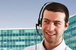 Happy phone operator