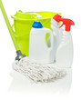 Photo: mop bucket and bottles mop bucket and bottles