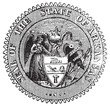 Seal of Arkansas prior to 1907 old engraving.