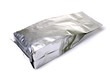 Aluminum foil package isolates on white background.