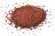 The cocoa Powder with isolated on white background.