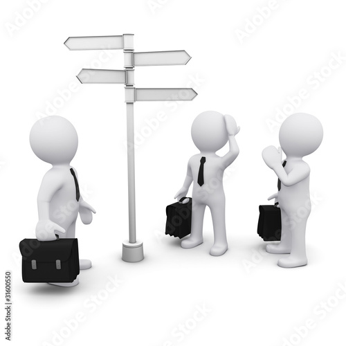 Illustration: 3D man making choice 3D man making choice
