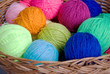 knitting basket and wool