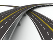 asphalted road on white. Isolated 3D image asphalted road on white. Isolated 3D image