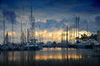 The sun set over the marina in Cannes