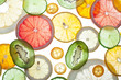 Back projected citrus slices.