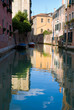 Venice canal and houses reflection, Italy Venice canal and houses reflection, Italy