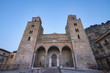Italy, Sicily, Cefalù, view of the Cathedral (Duomo) at sunset