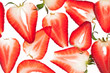 Appetizing strawberry slices.