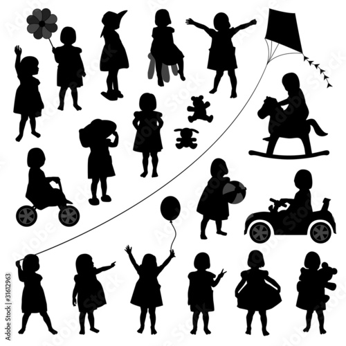 Vector: toddler child children baby girl kid playing happy activity toddler child children baby girl kid playing happy activity