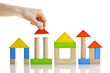 Building with wooden blocks
