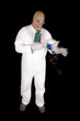 Photo: Man in Hazmat clothing in decontamination chamber Man in Hazmat clothing in decontamination chamber
