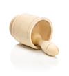 isolated wooden mortar