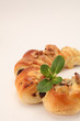 sweet raisin croissant pastry leaf